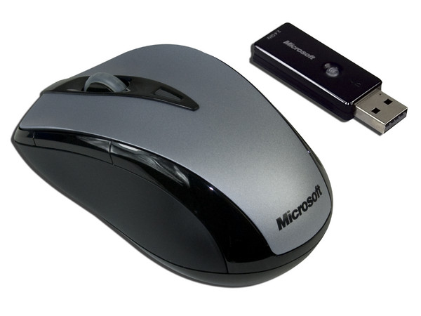 Mouse Microsoft 7000 Láser Inalámbrico para Laptop, USB. Color Negro/Plateado