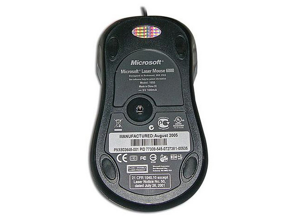 Mouse Microsoft Gaming Láser Mouse 6000, Alta Definición acabado metálico. USB