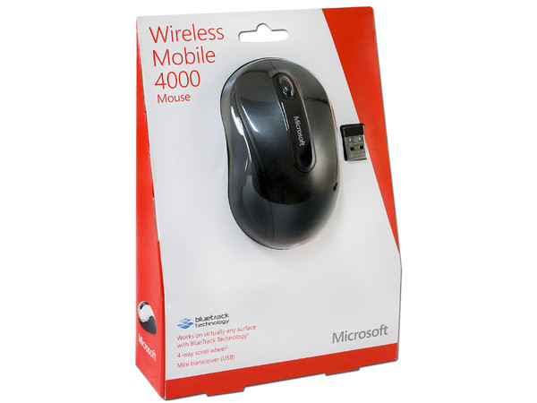 Mouse Microsoft Wireless Mobile Mouse 4000 BlueTrack, Inalámbrico. USB