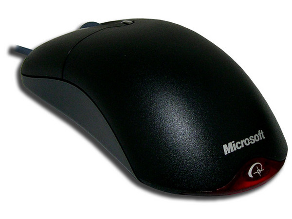 Mouse Microsoft Wheel Optical Black, PS/2 y USB, Color Negro
