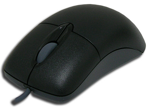 Mouse Microsoft Wheel Optical Black, PS/2 y USB, Color Negro
