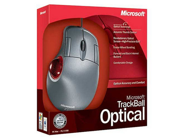 Microsoft Trackball Optico, PS2/USB.