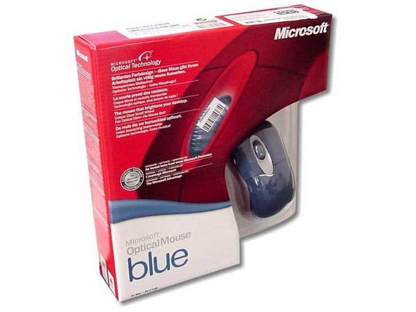 Mouse Microsoft Optico Azul, con Scroll