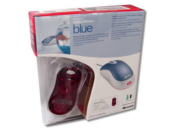 Mouse Microsoft Optico Azul, con Scroll