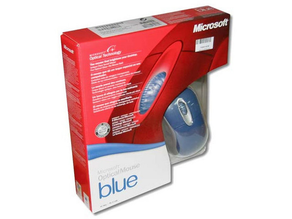 Mouse Microsoft Óptico Color Azul Metalico PS2 y USB
