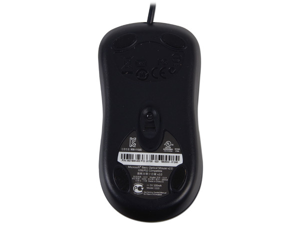 Mouse Óptico Microsoft Basic, USB, Color Negro.