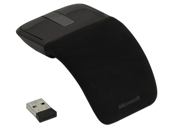 Mouse Microsoft Arc Touch, tecnología BlueTrack, Inalámbrico, USB. Color Negro.