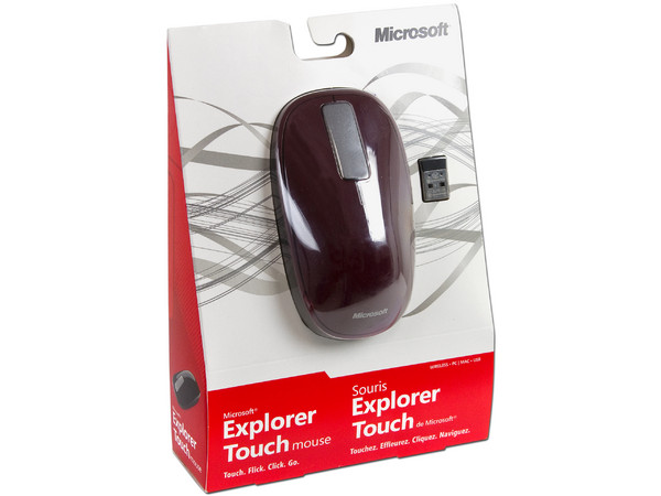 Mouse Inalámbrico Microsoft Explorer Touch, tecnología BlueTrack, USB. Color Rojo Sangria 