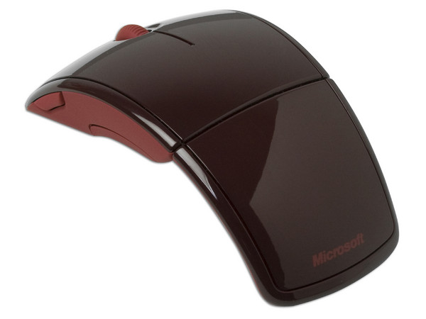 Mouse Microsoft Arc láser Inalámbrico USB, diseño cómodo y plegable. Color Rojo