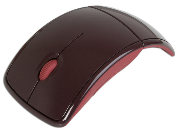 Mouse Microsoft Arc láser Inalámbrico USB, diseño cómodo y plegable. Color Rojo