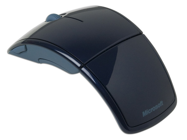 Mouse Microsoft Arc láser Inalámbrico USB, diseño cómodo y plegable. Color Azul