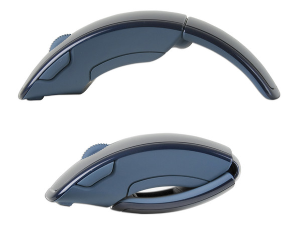 Mouse Microsoft Arc láser Inalámbrico USB, diseño cómodo y plegable. Color Azul