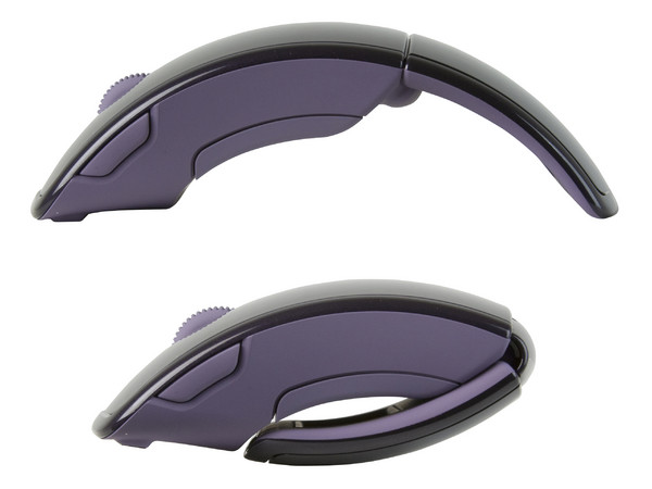 Mouse Microsoft Arc láser Inalámbrico USB, diseño cómodo y plegable. Color Púrpura