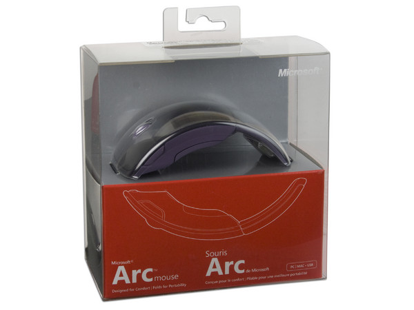 Mouse Microsoft Arc láser Inalámbrico USB, diseño cómodo y plegable. Color Púrpura