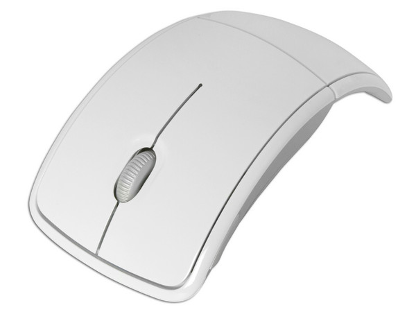 Mouse Microsoft Arc láser Inalámbrico USB, diseño cómodo y plegable. Color Blanco