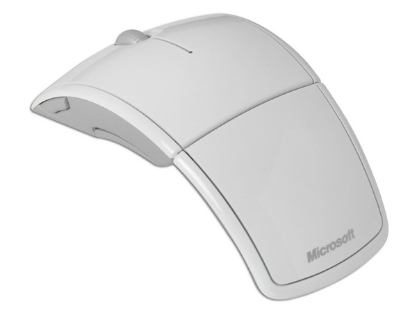 Mouse Microsoft Arc láser Inalámbrico USB, diseño cómodo y plegable. Color Blanco