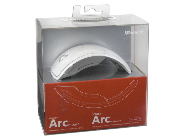 Mouse Microsoft Arc láser Inalámbrico USB, diseño cómodo y plegable. Color Blanco