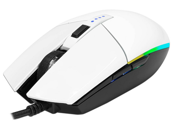 Mouse Gamer Munfrost Triton, Óptico, USB, Iluminación ARGB, Hasta 12000 DPI, 6 Botones, Color Blanco.