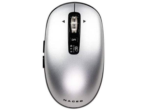 Mouse Naceb NA-0131G Forma Slim, Color Gris, Inalámbrico.