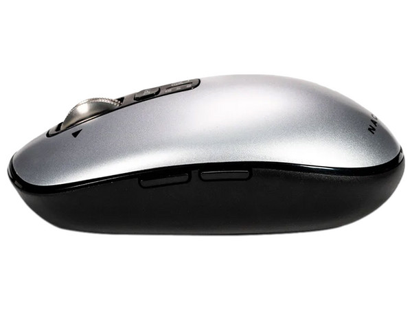 Mouse Naceb NA-0131G Forma Slim, Color Gris, Inalámbrico.