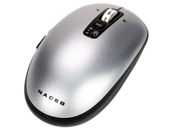 Mouse Naceb NA-0131G Forma Slim, Color Gris, Inalámbrico.