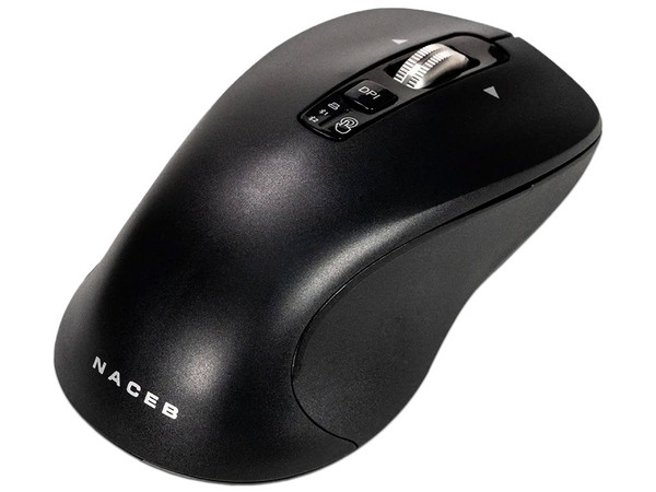 Mouse Óptico Naceb NA-0132, Inalámbrico, Ambidiestro, 32.000DPI, Color Negro