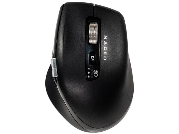 Mouse Inalámbrico Doble Scroll Naceb NA-0133, 3200 DPI, 5 Botones, USB.