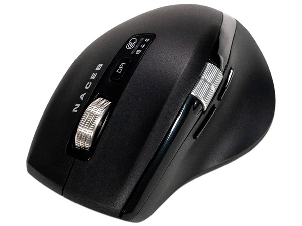 Mouse Inalámbrico Doble Scroll Naceb NA-0133, 3200 DPI, 5 Botones, USB.