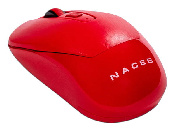 Monitor Óptico Inalámbrico Naceb NA-0137R, Receptor USB, Color Rojo.