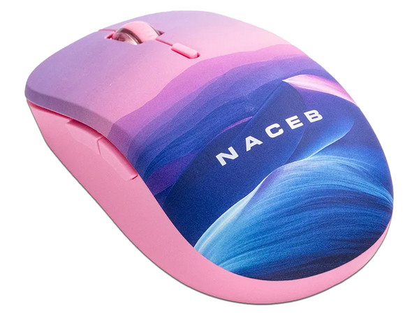 Mouse Óptico Inalámbrico Naceb NA-0138B, Receptor USB, Color Morado.