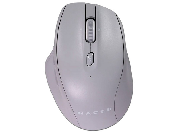 Mouse Óptico Inalámbrico NACEB  NA-0139G, Receptor USB, 5 Botones, Color Gris.