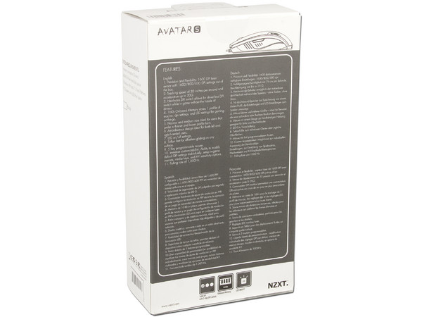 Gaming Mouse Láser NZXT Avatar S, USB. Color Negro 