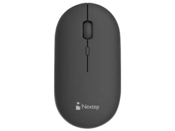 Mouse Óptico Inalámbrico Nextep Pro, hasta 1600DPI, 4 botones, Receptor USB. Color Negro.