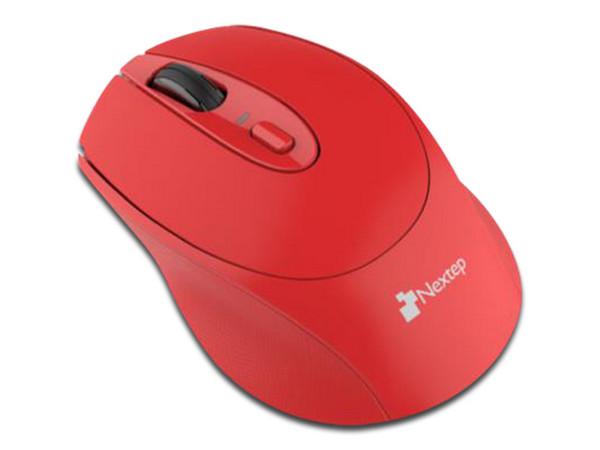 Mouse Óptico Inalámbrico Nextep NE-411E, Receptor USB. Color Rojo.
