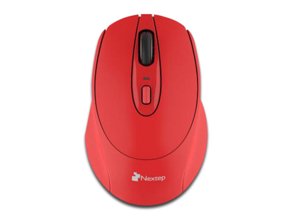 Mouse Óptico Inalámbrico Nextep NE-411E, Receptor USB. Color Rojo.