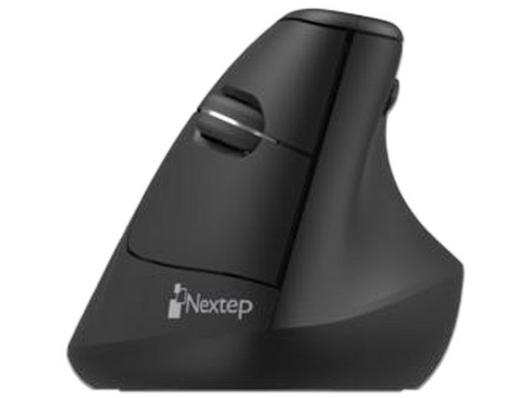 Mouse Vertical Inalámbrico Nextep Pro NE-482B, 1600 DPI, Receptor USB. Color Negro.