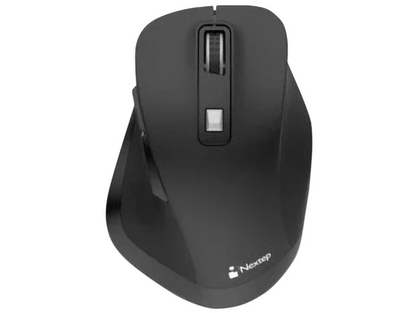 Mouse Ergonómico Nextep Pro, 1600DPI, Batería Recargable, Receptor USB. Color Negro.