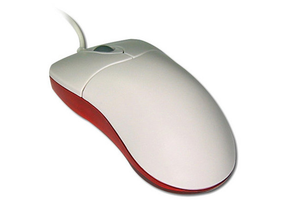 Mouse INLAND Óptico PS/2, Color Beige con Rojo.