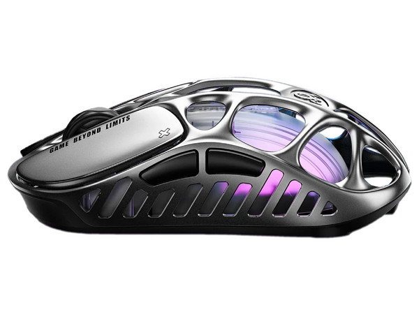 Mouse Gamer Inalámbrico GravaStar Mercury X Pro 8KHz, Sensor Óptico, 32000 DPI, Diseño Ergonómico, Receptor USB, Bluetooth. Color Plata.