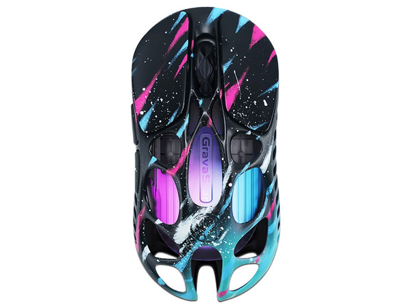 Mouse Gamer Inalámbrico GravaStar Mercury X Pro 8KHz, Sensor Óptico, 32000 DPI, Diseño Ergonómico, Receptor USB, Bluetooth. Color Negro Grafiti.