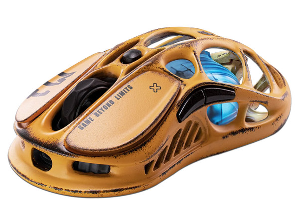 Mouse Gamer Inalámbrico GravaStar Mercury M1 Pro, Sensor Óptico, 26000 DPI, Diseño Ergonómico, Receptor USB, Bluetooth, USB Tipo C. Edición Especial Amarillo.