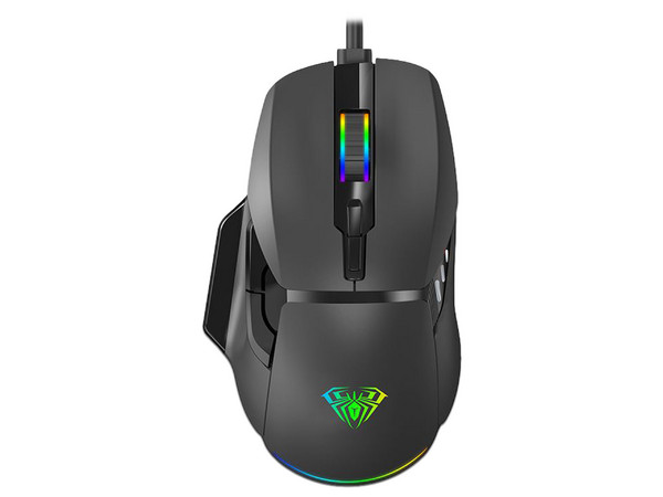 Mouse Gamer Aula F815, 12800 DPI, 6 Botones Programables, USB, RGB. Color Negro.