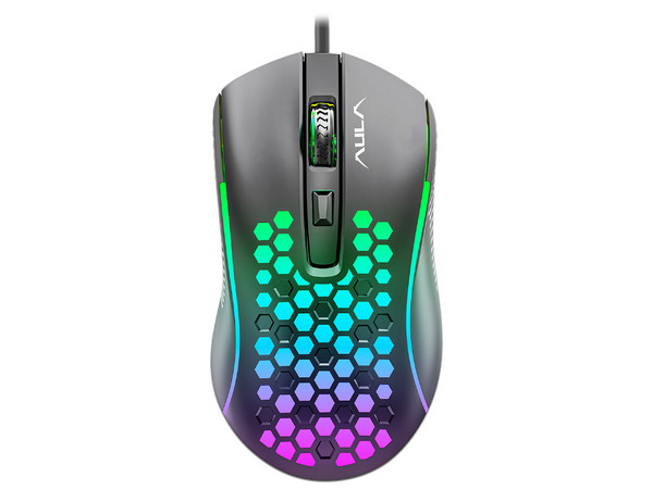 Mouse Gamer Óptico Aula S11 Mountain, 3600 DPI, Cable USB de 1.5m, RGB. Color Negro.