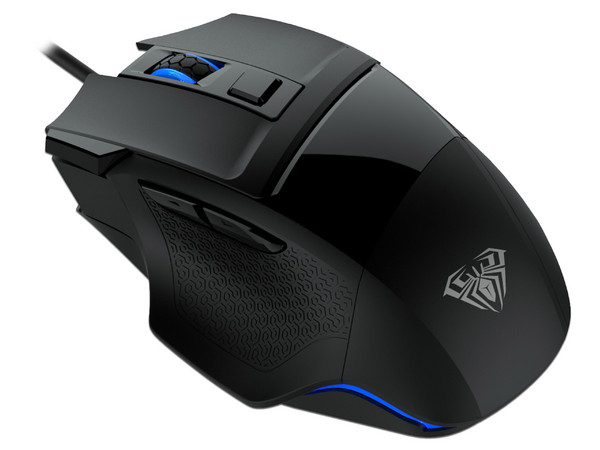 Mouse Gamer Óptico Aula S12, 2400 DPI, Botones Programables, Cable USB de 1.5m, RGB. Color Negro.