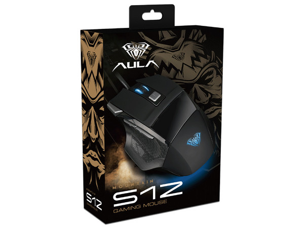 Mouse Gamer Óptico Aula S12, 2400 DPI, Botones Programables, Cable USB de 1.5m, RGB. Color Negro.