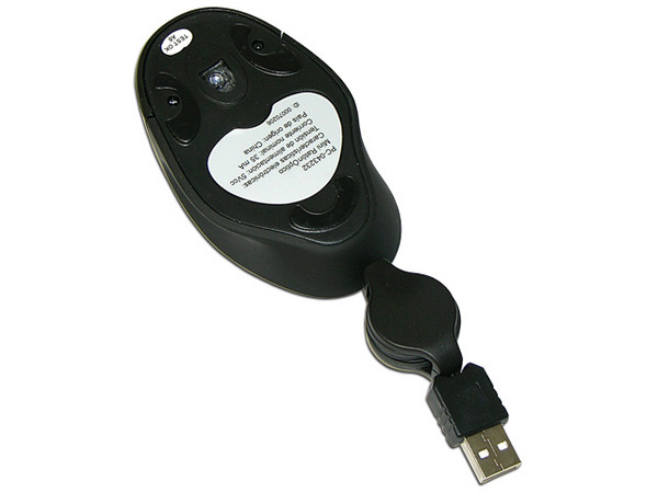 Mini Mouse Perfectchoice Óptico, Cable Retráctil, USB