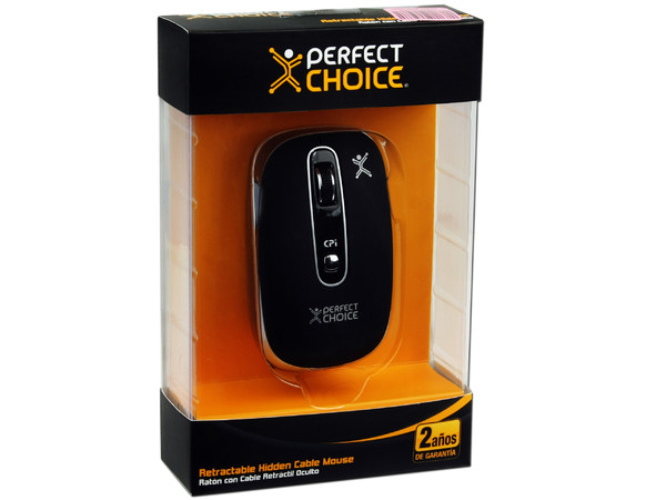 Mouse Óptico Perfect Choice con Cable USB Retráctil Oculto