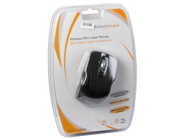 Mini Mouse Perfectchoice Láser Inalámbrico, USB. Color Negro