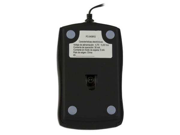 Mini Mouse Plano Perfect Choice Óptico, Cable Retráctil, USB. Color Negro