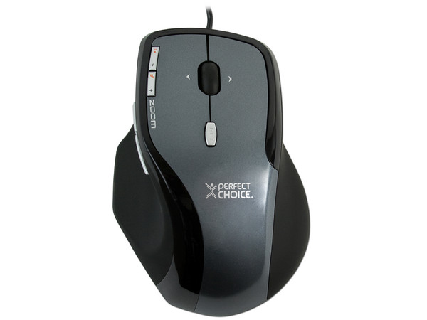 Mouse Perfect Choice Láser Platinum con botones multimedia programables y zoom. USB